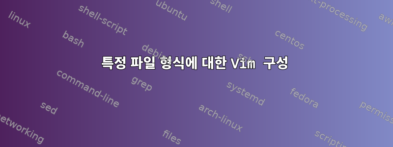 특정 파일 형식에 대한 Vim 구성