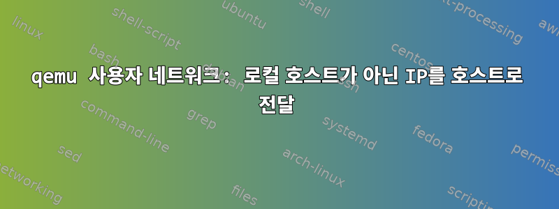 qemu 사용자 네트워크: 로컬 호스트가 아닌 IP를 호스트로 전달