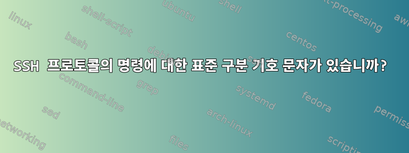 SSH 프로토콜의 명령에 대한 표준 구분 기호 문자가 있습니까?