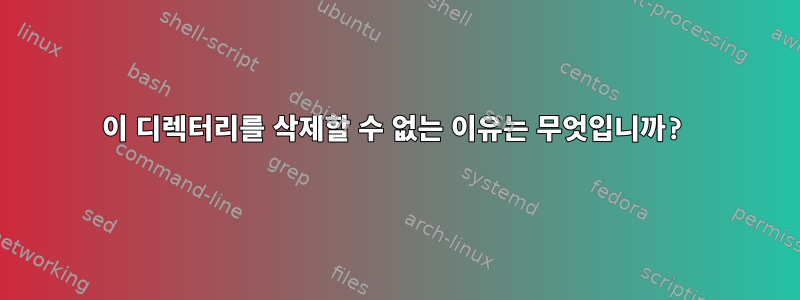 이 디렉터리를 삭제할 수 없는 이유는 무엇입니까?