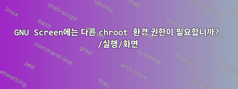 GNU Screen에는 다른 chroot 환경 권한이 필요합니까? /실행/화면