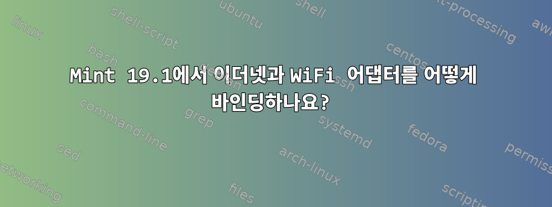 Mint 19.1에서 이더넷과 WiFi 어댑터를 어떻게 바인딩하나요?