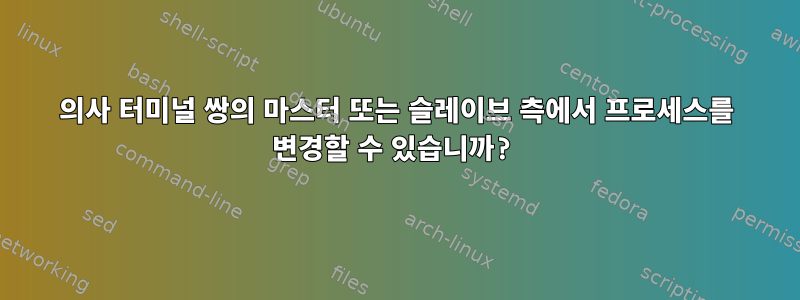 의사 터미널 쌍의 마스터 또는 슬레이브 측에서 프로세스를 변경할 수 있습니까?