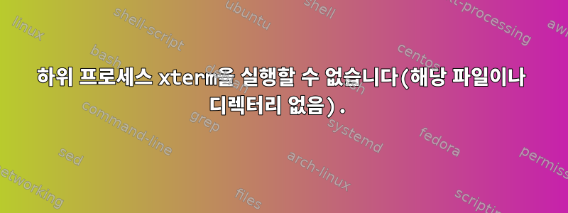 하위 프로세스 xterm을 실행할 수 없습니다(해당 파일이나 디렉터리 없음).