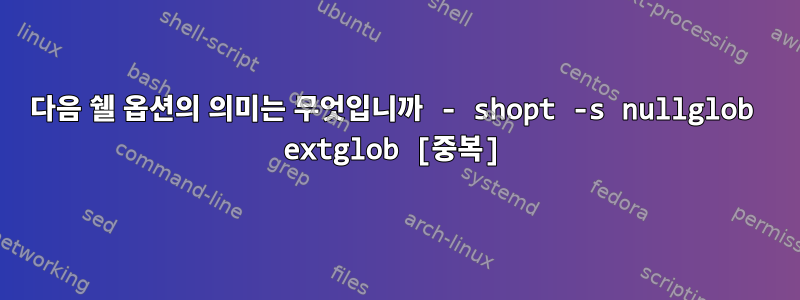 다음 쉘 옵션의 의미는 무엇입니까 - shopt -s nullglob extglob [중복]