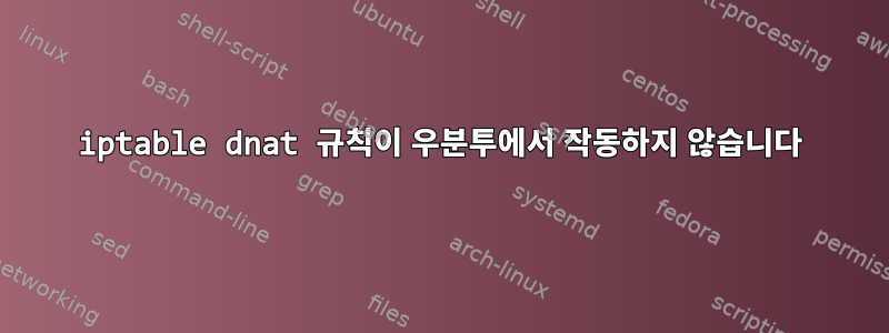 iptable dnat 규칙이 우분투에서 작동하지 않습니다