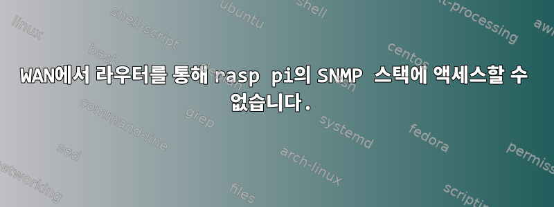 WAN에서 라우터를 통해 rasp pi의 SNMP 스택에 액세스할 수 없습니다.