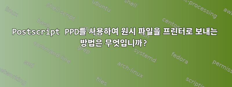 Postscript PPD를 사용하여 원시 파일을 프린터로 보내는 방법은 무엇입니까?