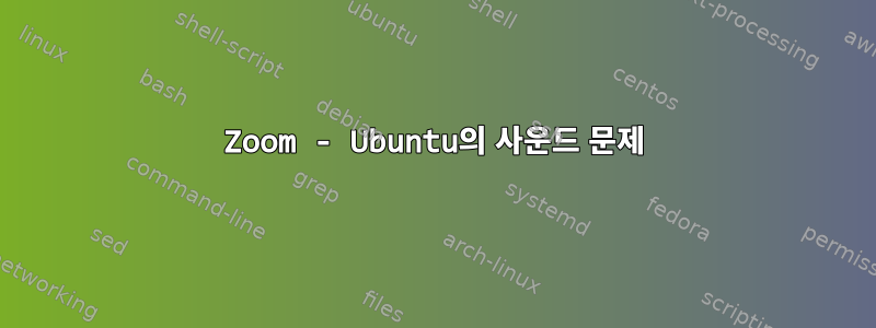 Zoom - Ubuntu의 사운드 문제