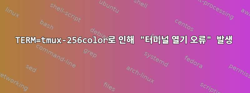 TERM=tmux-256color로 인해 "터미널 열기 오류" 발생