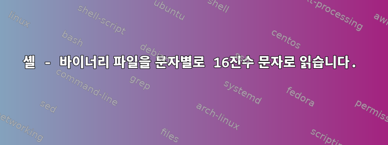 셸 - 바이너리 파일을 문자별로 16진수 문자로 읽습니다.