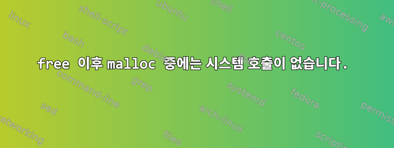 free 이후 malloc 중에는 시스템 호출이 없습니다.