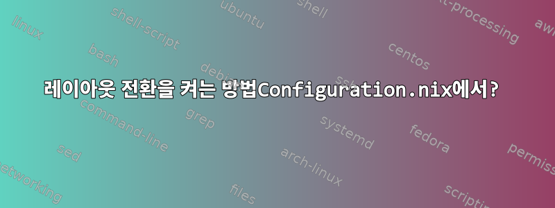 레이아웃 전환을 켜는 방법Configuration.nix에서?