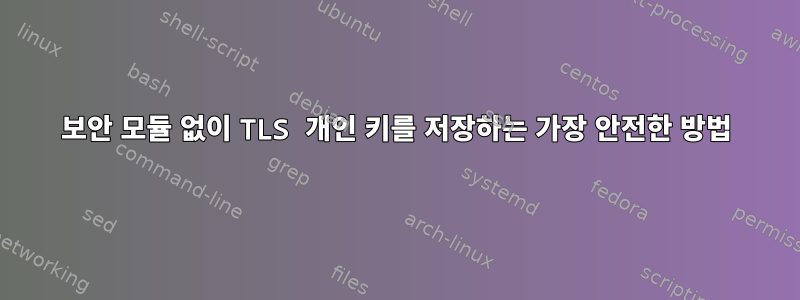 보안 모듈 없이 TLS 개인 키를 저장하는 가장 안전한 방법