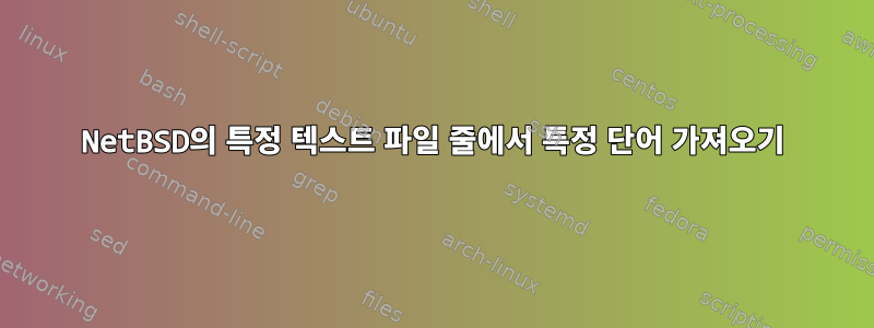 NetBSD의 특정 텍스트 파일 줄에서 특정 단어 가져오기