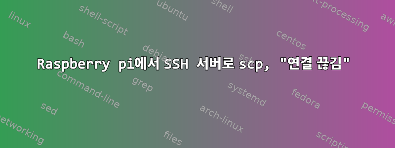 Raspberry pi에서 SSH 서버로 scp, "연결 끊김"