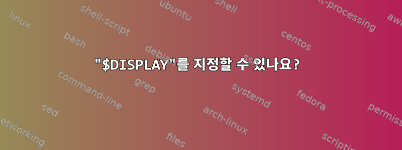 "$DISPLAY"를 지정할 수 있나요?