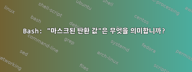 Bash: "마스크된 반환 값"은 무엇을 의미합니까?