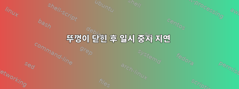 뚜껑이 닫힌 후 일시 중지 지연