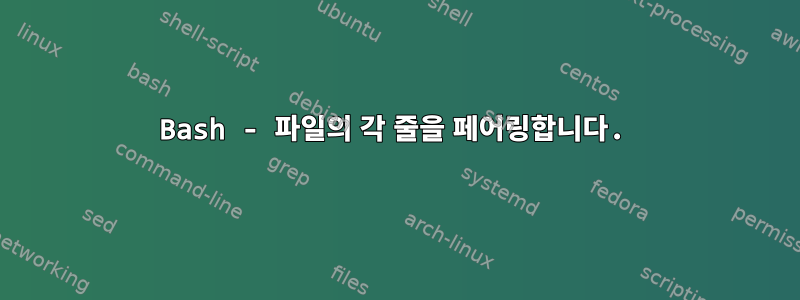 Bash - 파일의 각 줄을 페어링합니다.