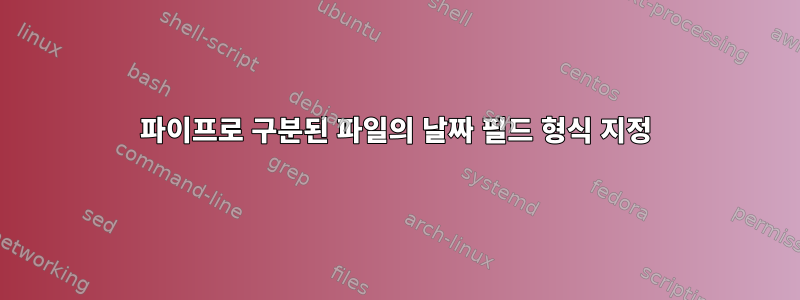 파이프로 구분된 파일의 날짜 필드 형식 지정