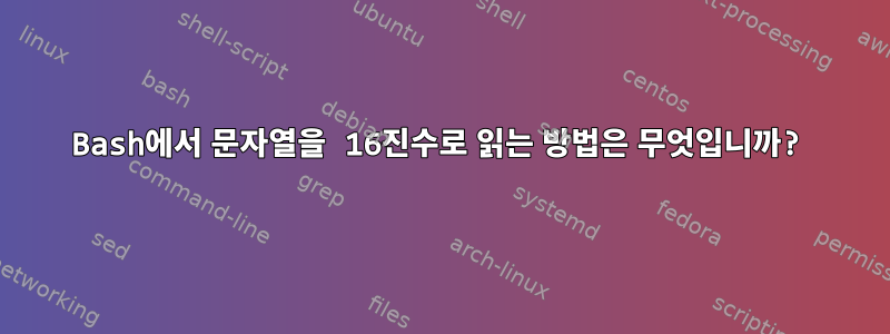 Bash에서 문자열을 16진수로 읽는 방법은 무엇입니까?