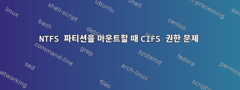 NTFS 파티션을 마운트할 때 CIFS 권한 문제