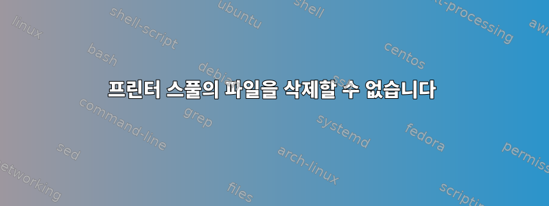 프린터 스풀의 파일을 삭제할 수 없습니다