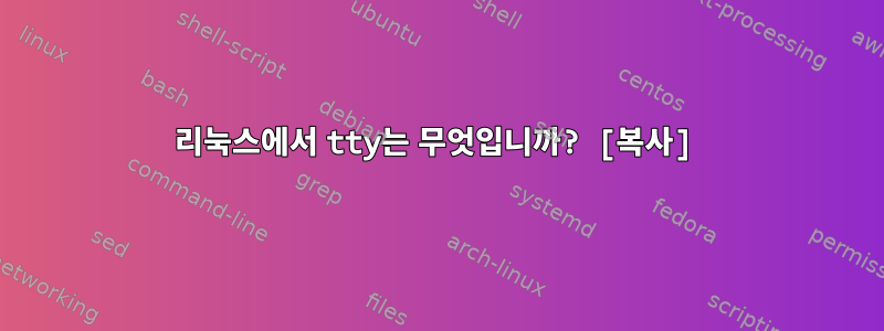 리눅스에서 tty는 무엇입니까? [복사]