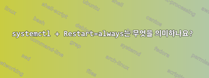 systemctl + Restart=always는 무엇을 의미하나요?