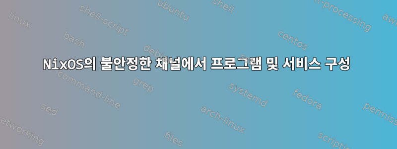 NixOS의 불안정한 채널에서 프로그램 및 서비스 구성