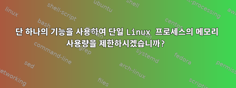 단 하나의 기능을 사용하여 단일 Linux 프로세스의 메모리 사용량을 제한하시겠습니까?