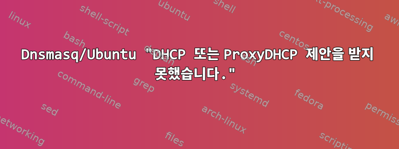 Dnsmasq/Ubuntu "DHCP 또는 ProxyDHCP 제안을 받지 못했습니다."