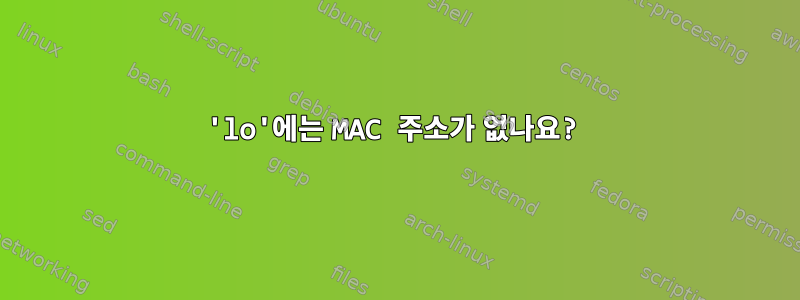 'lo'에는 MAC 주소가 없나요?