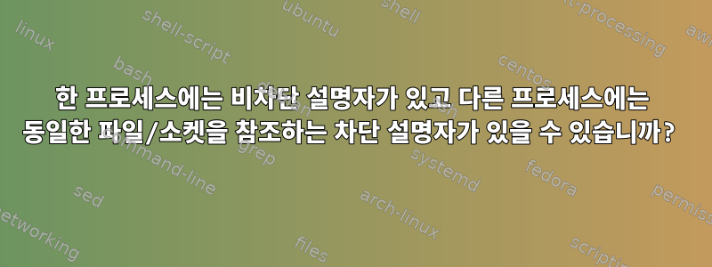 한 프로세스에는 비차단 설명자가 있고 다른 프로세스에는 동일한 파일/소켓을 참조하는 차단 설명자가 있을 수 있습니까?