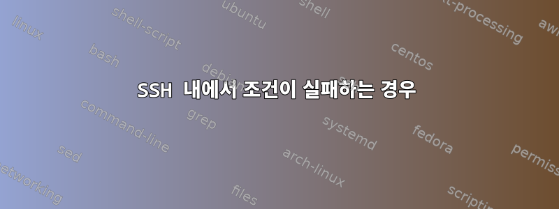 SSH 내에서 조건이 실패하는 경우