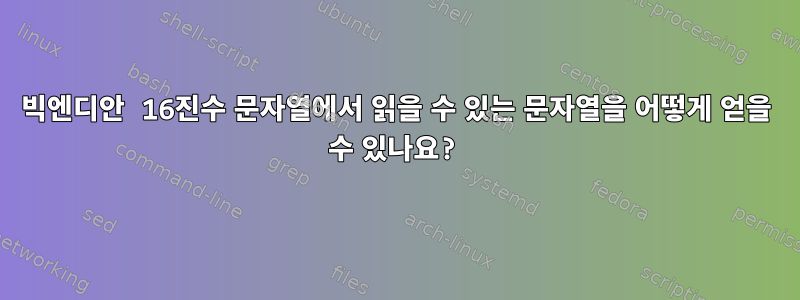 빅엔디안 16진수 문자열에서 읽을 수 있는 문자열을 어떻게 얻을 수 있나요?