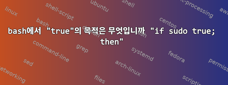 bash에서 "true"의 목적은 무엇입니까 "if sudo true; then"