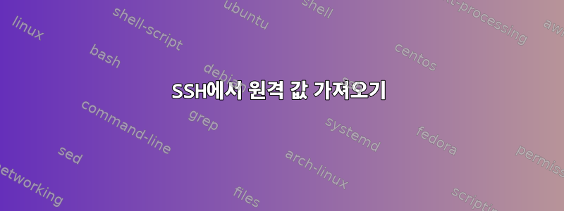 SSH에서 원격 값 가져오기