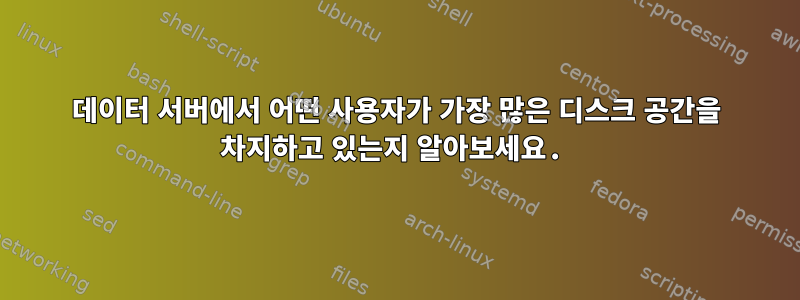 데이터 서버에서 어떤 사용자가 가장 많은 디스크 공간을 차지하고 있는지 알아보세요.