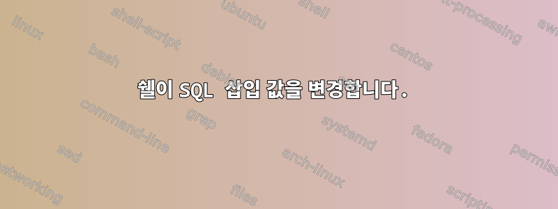 쉘이 SQL 삽입 값을 변경합니다.