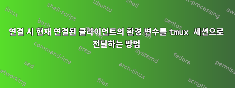 연결 시 현재 연결된 클라이언트의 환경 변수를 tmux 세션으로 전달하는 방법