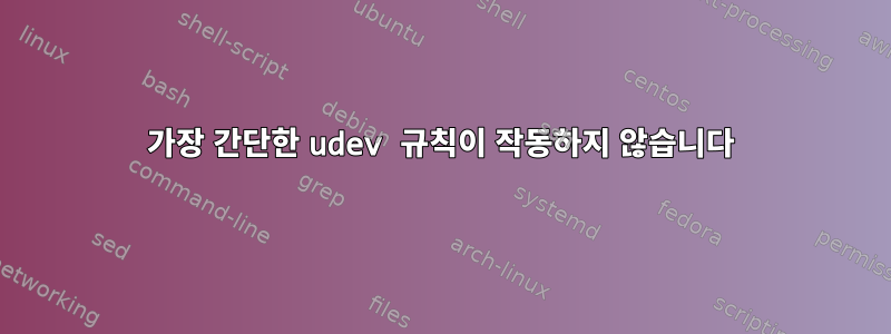 가장 간단한 udev 규칙이 작동하지 않습니다