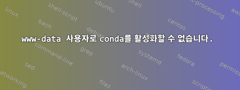 www-data 사용자로 conda를 활성화할 수 없습니다.