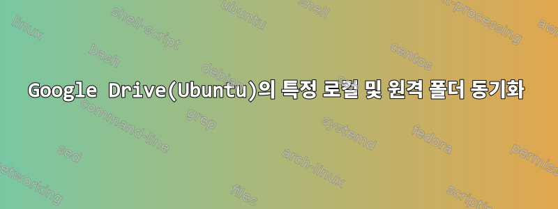 Google Drive(Ubuntu)의 특정 로컬 및 원격 폴더 동기화