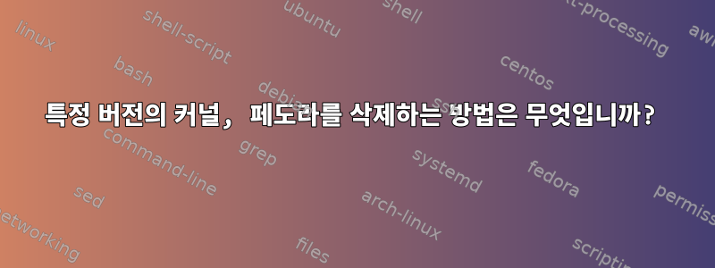 특정 버전의 커널, 페도라를 삭제하는 방법은 무엇입니까?