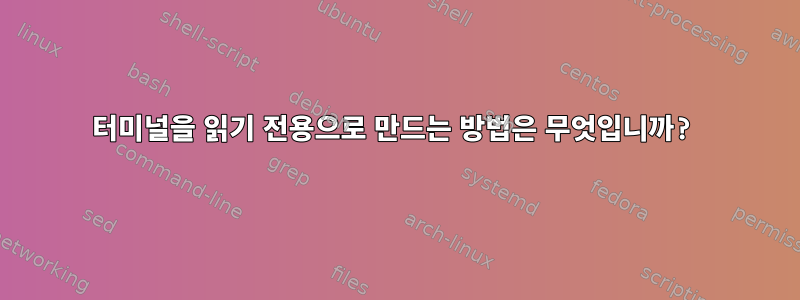 터미널을 읽기 전용으로 만드는 방법은 무엇입니까?