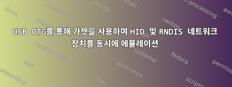 USB OTG를 통해 가젯을 사용하여 HID 및 RNDIS 네트워크 장치를 동시에 에뮬레이션