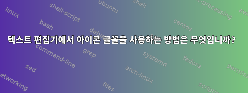 텍스트 편집기에서 아이콘 글꼴을 사용하는 방법은 무엇입니까?