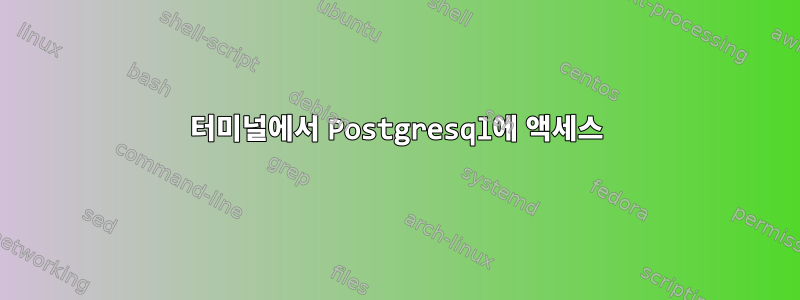 터미널에서 Postgresql에 액세스